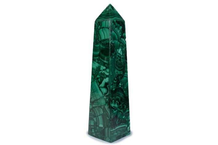 Tall Polished Malachite Obelisk - DR Congo #381163